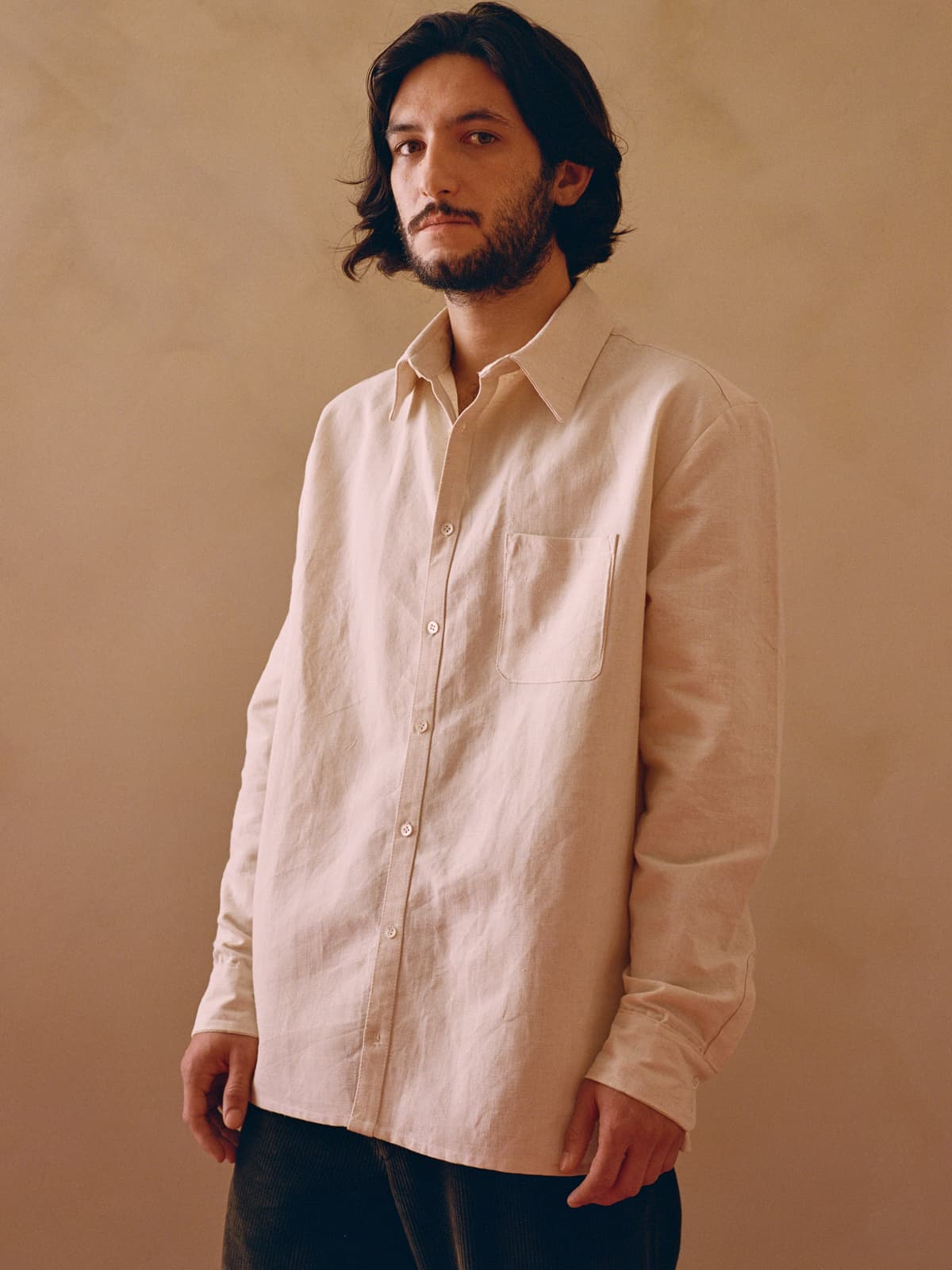 トップス 40's antique french linen pullover shirt 40´s antique french linen pullover shirt